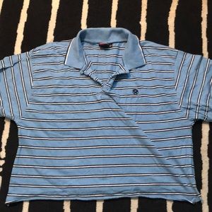 Cropped Striped Collared Shirt